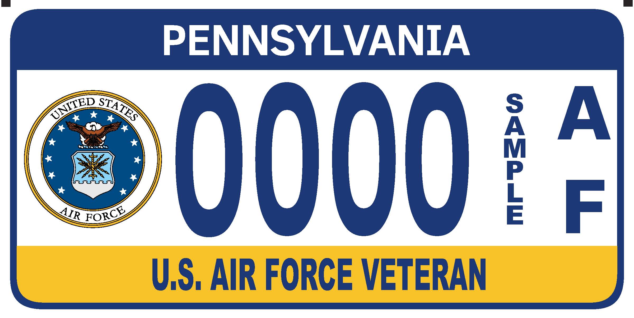 U.S. Air Force Veteran plate