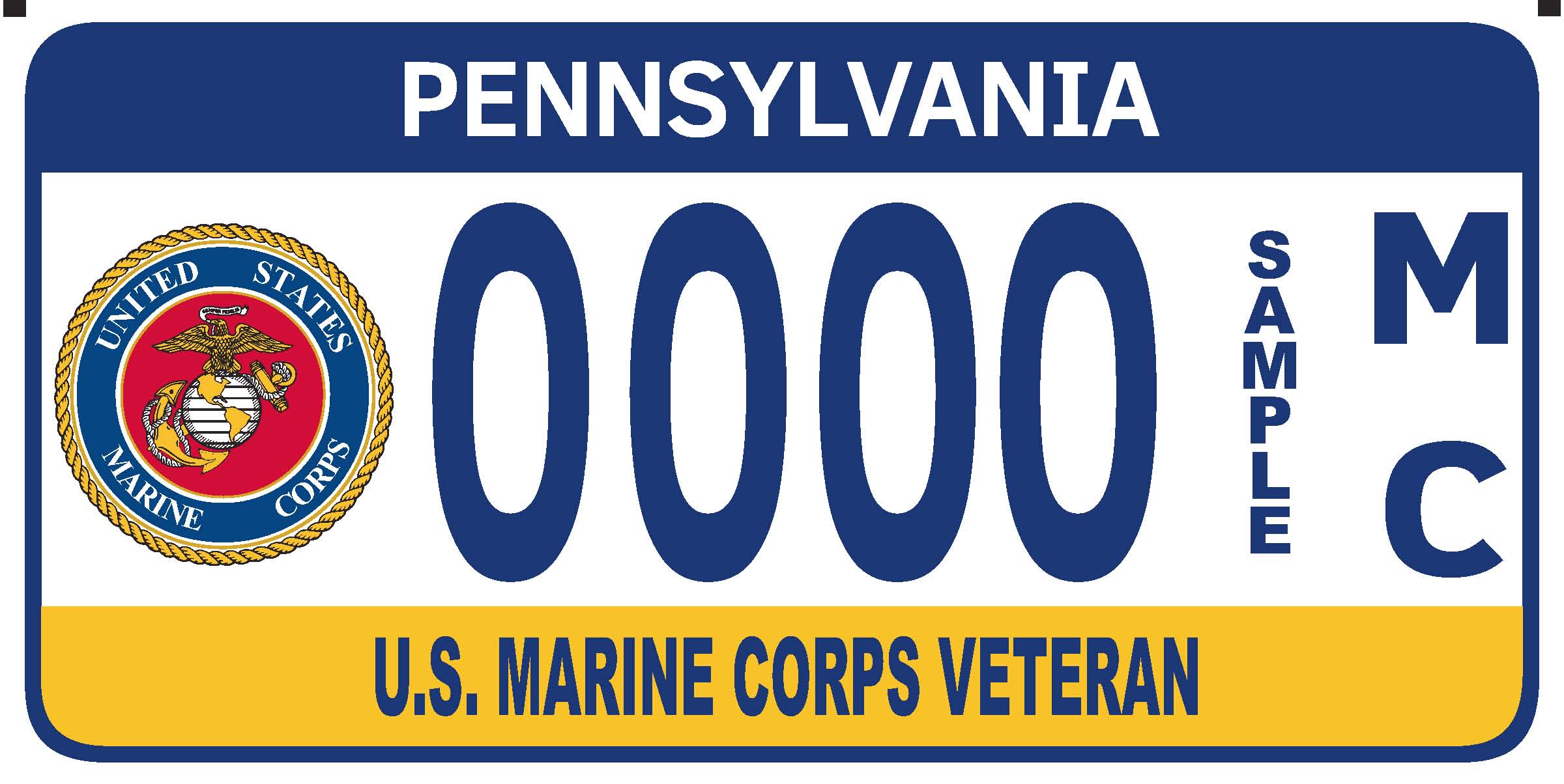 U.S. Marine Corps Veteran plate