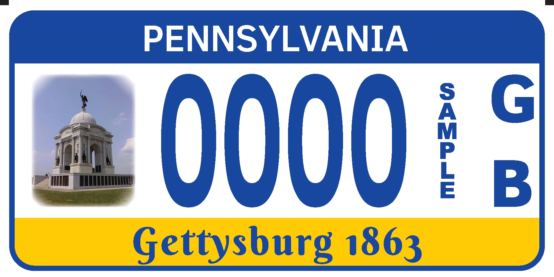 The Pennsylvania Monument License Plate