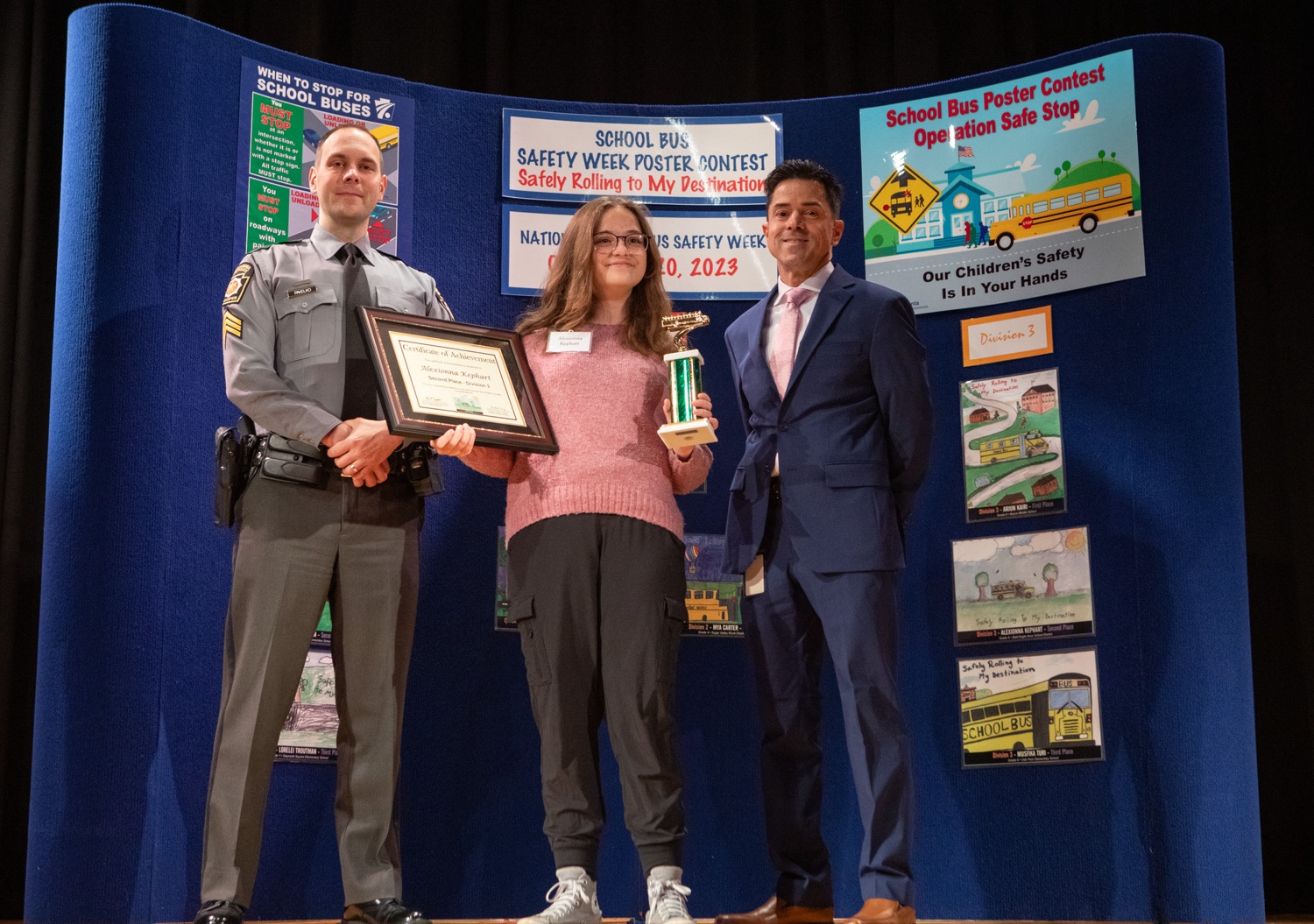 Third Division, Second Place Winner Poses with PA State Police and PennDOT Staff